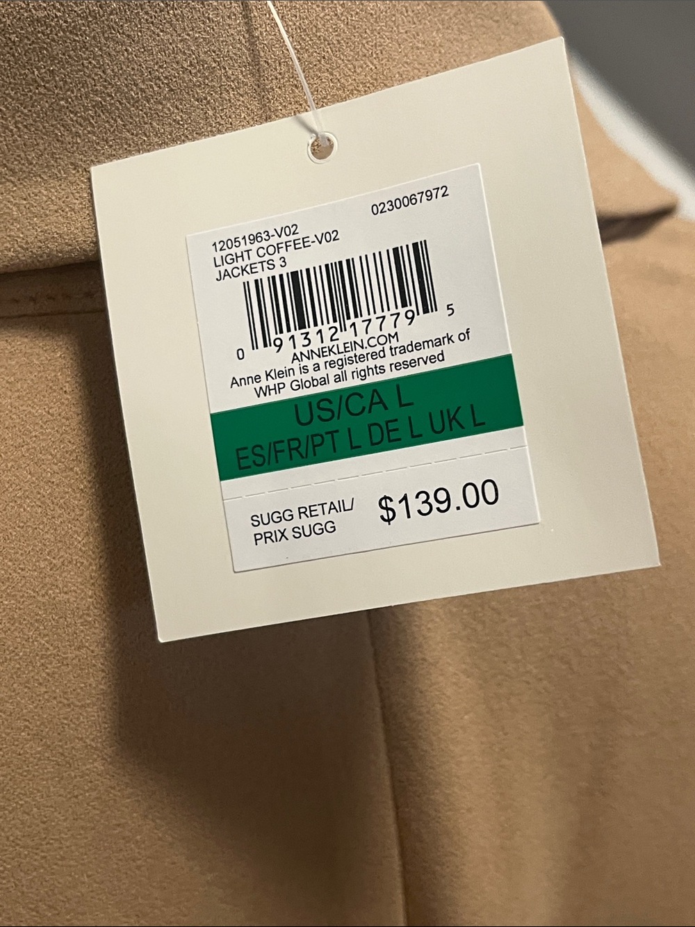 Anne Klein Camel/Light Coffee Single-Button Blazer NWT Sz L - Picture 4 of 13